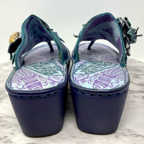 Macanna 3D Floral Mixed Media Print Leather Platform Sandals 7/37 Maximalist - Picture 5 of 16